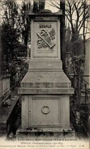 Ak Paris, Friedhof Père Lachaise, Grab Herold