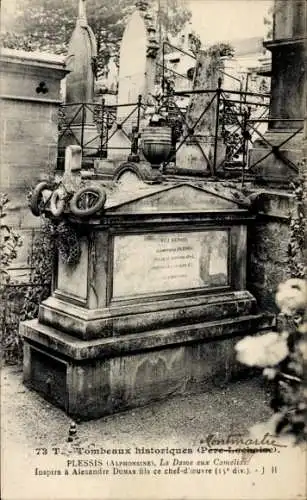 Ak Paris, Friedhof Père Lachaise, Grab Plessis