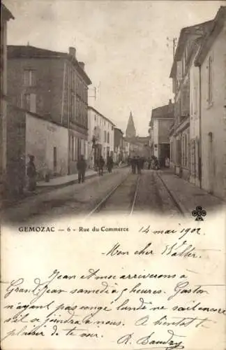 Ak Gémozac Charente Maritime, Rue du Commerce