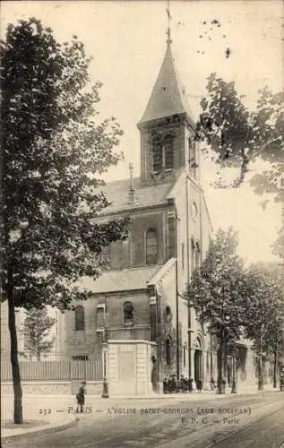 Ak Paris XIX Buttes Chaumont, Kirche Saint Georges