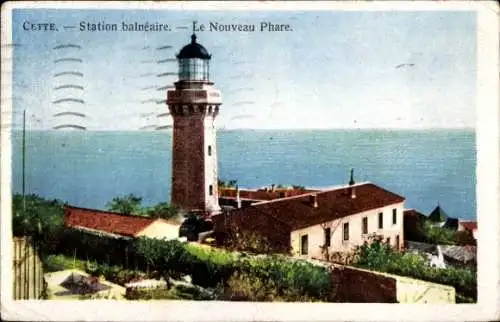 Ak Cette Hérault, Station balneaire, neuer Leuchtturm