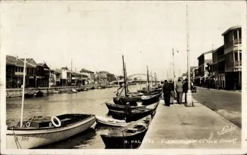 Ak Palavas les Flots Hérault, Hafen, Quai Gilbert