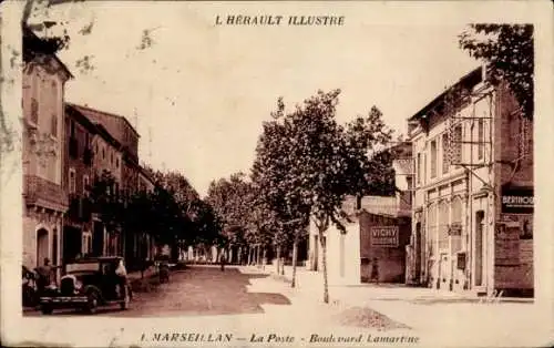 Ak Marseillan Hérault, Post, Boulevard Lamartine