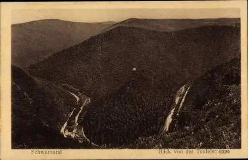 Ak Böhlscheiben Bad Blankenburg in Thüringen, Teufelstreppe, Schwarzatal