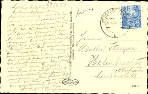 Ak Neustadt an der Orla, Rathaus, Denkmal