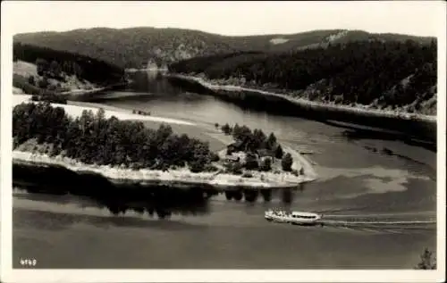 Ak Hohenwarte Thüringen, Saaletalsperre, Stausee, Bleiloch, Schiff