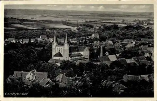 Ak Gernrode Quedlinburg im Harz, Totalansicht, Kirche