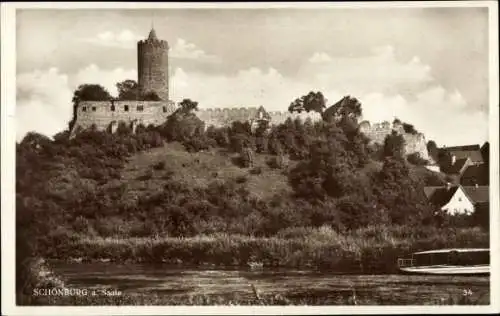 Ak Schönburg an der Saale Burgenlandkreis, Burg