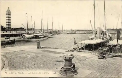 Ak Deauville Calvados, Le Bassin des Yachts