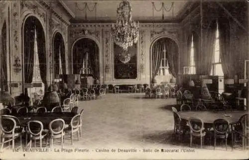 Ak Deauville La Plage Fleurie Calvados, Casino de Deauville, Salle de Baccarat l'Union