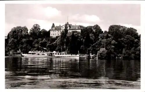 Ak Insel Mainau im Bodensee, Schloss, Schiff