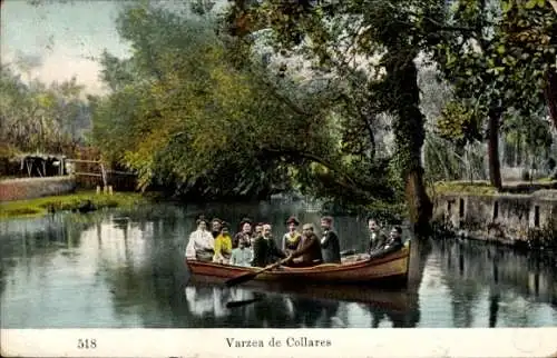 Ak Várzea de Colares Portugal, Teich, Ruderboot