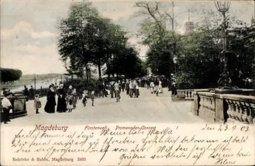 Ak Magdeburg an der Elbe, Fürstenwall, Promenaden-Konzert