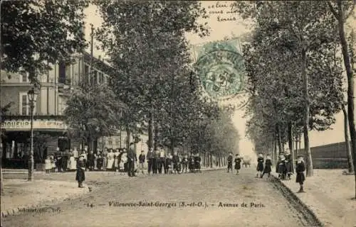 Ak Villeneuve Saint Georges Val de Marne, Avenue de Paris