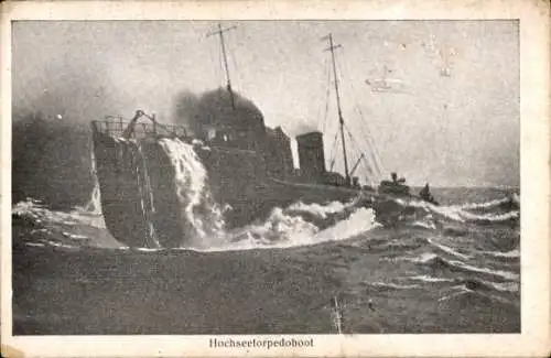 Ak Deutsches Kriegsschiff, Hochseetorpedoboot, Kaiserliche Marine