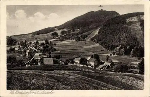 Ak Waltersdorf Großschönau Oberlausitz, Totalansicht der Ortschaft und Umgebung, Felder, Lausche