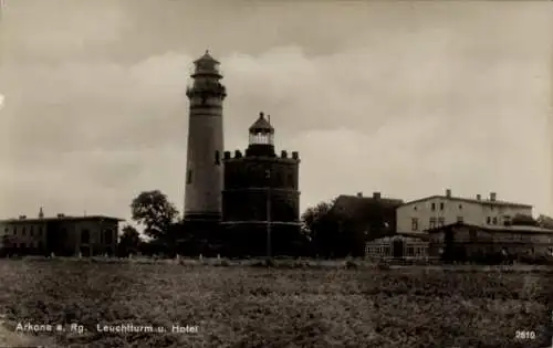 Ak Arkona Putgarten auf Rügen, Leuchtturm, Hotel