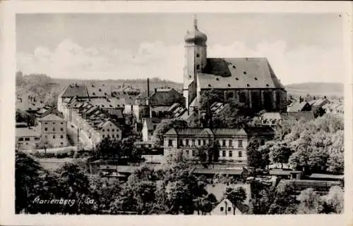 Ak Marienberg im Erzgebirge Sachsen, Teilansicht