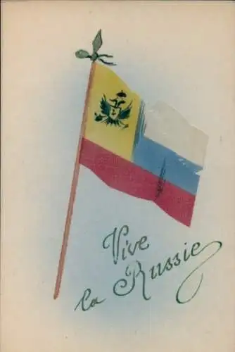 Ak Kitsch, Russische Fahne, Schwarzer Adler