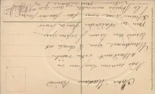 Präge Ak Frau pflückt Blumen, Teich