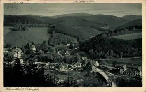 Ak Blauenthal Eibenstock im Erzgebirge, Gesamtansicht, Auersberg