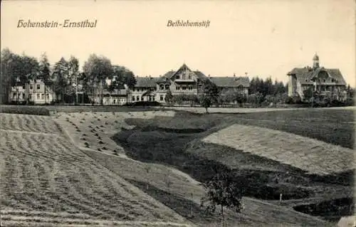 Ak Hohenstein Ernstthal Sachsen, Bethlehemstift, Häuser, Felder