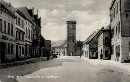 Ak Dahme in der Mark, Hauptstraße mit Vogelturm