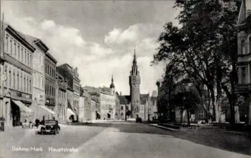 Ak Dahme in der Mark, Hauptstraße, Auto, Rathaus, Geschäfte