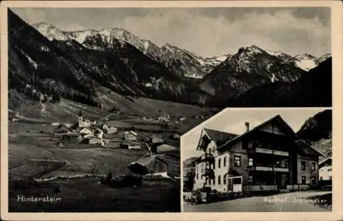 Ak Hinterstein Bad Hindelang im Oberallgäu, Panorama, Gasthaus Steinadler