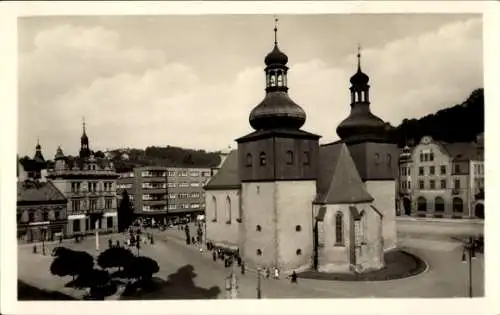 Ak Náchod Region Königgrätz, Platz, Kirche