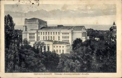 Ak Teplice Šanov Teplitz Schönau Region Aussig, Theater