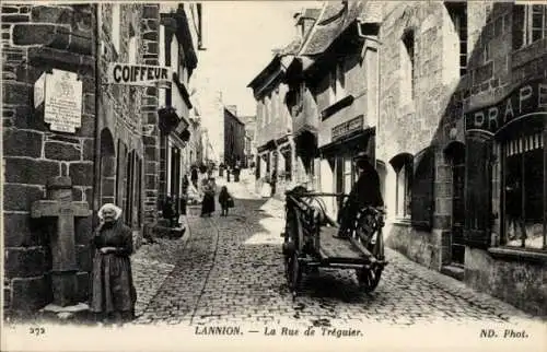 Ak Lannion Côtes d'Armor, Rue de Treguier, Friseur