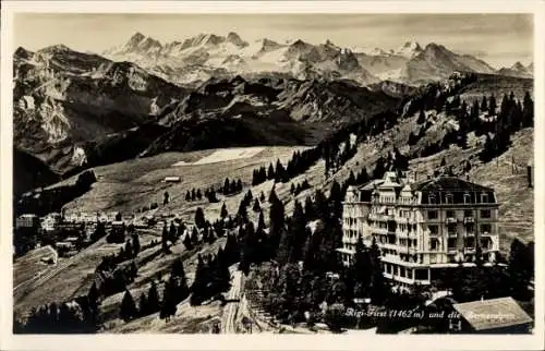 Ak Rigi First Kanton Schwyz, Gesamtansicht, Berner Alpen