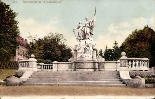 Ak Neuchâtel Stadt Neuchâtel, Denkmal der Republik