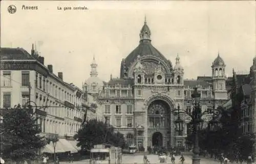 Ak Antwerpen Antwerpen Flandern, Hauptbahnhof