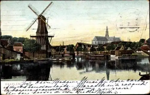 Ak Haarlem Nordholland Niederlande, Koudenhorn, Windmühle