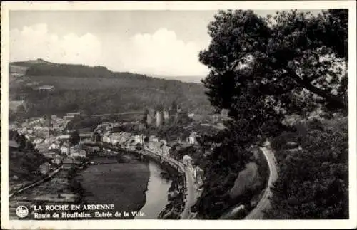 Ak La Roche en Ardenne Wallonien Luxemburg, Route de Houffalize, Eingang zur Stadt