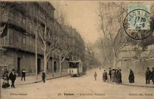 Ak Toulon Var, Avenue Vauban, Straßenbahn