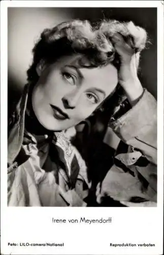 Ak Schauspielerin Irene von Meyendorff in Griff im Zoo, Portrait, Autogramm