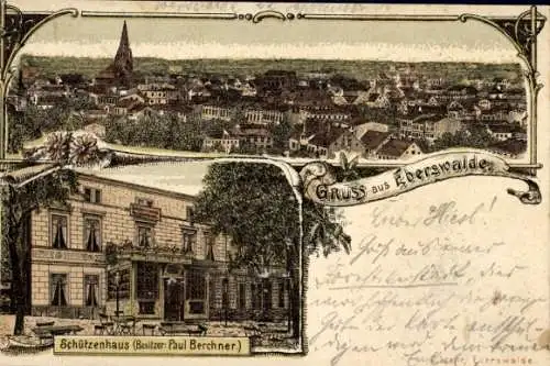 Litho Eberswalde in der Mark, Gesamtansicht, Schützenhaus