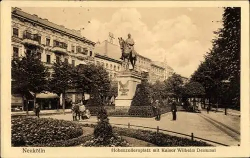 Ak Berlin Neukölln, Hohenzollernplatz mit Kaiser Wilhelm Denkmal