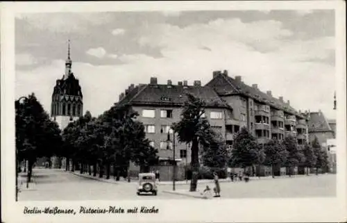 Ak Berlin Weißensee, Pistoriusplatz, Kirche