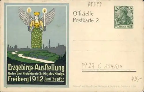 Ganzsachen Ak Freiberg in Sachsen, Erzgebirgs-Ausstellung 1912, PP 27 C 154/04