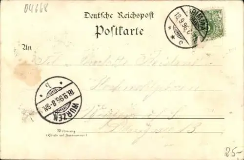 Litho Nimbschen Böhlen Grimma in Sachsen, Klosterruine, Restaurant und Garten