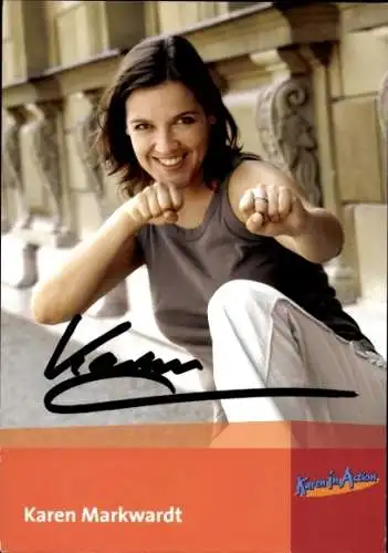 Foto Schauspielerin Karen Markwardt, Portrait, Autogramm
