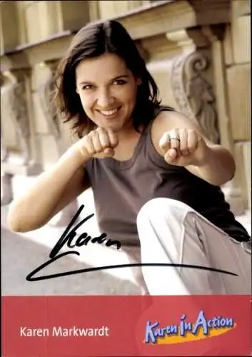 Foto Schauspielerin Karen Markwardt, Portrait, Autogramm