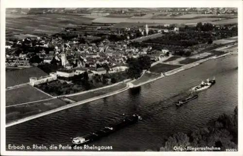 Ak Erbach Eltville Rhein, Rheingau, Fliegeraufnahme