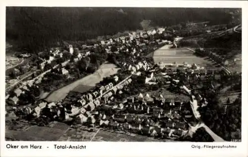 Ak Oker Goslar am Harz, Fliegeraufnahme