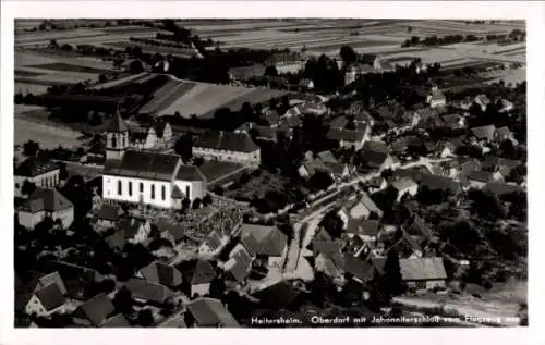 Ak Heitersheim im Schwarzwald, Fliegeraufnahme Oberdorf mit Johanniterschloss