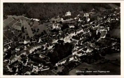 Ak Sulzburg im Markgräflerland Baden Schwarzwald, Fliegeraufnahme